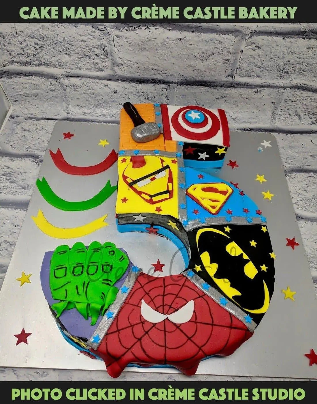 5 Number Cake for Marvel Fans - Creme Castle