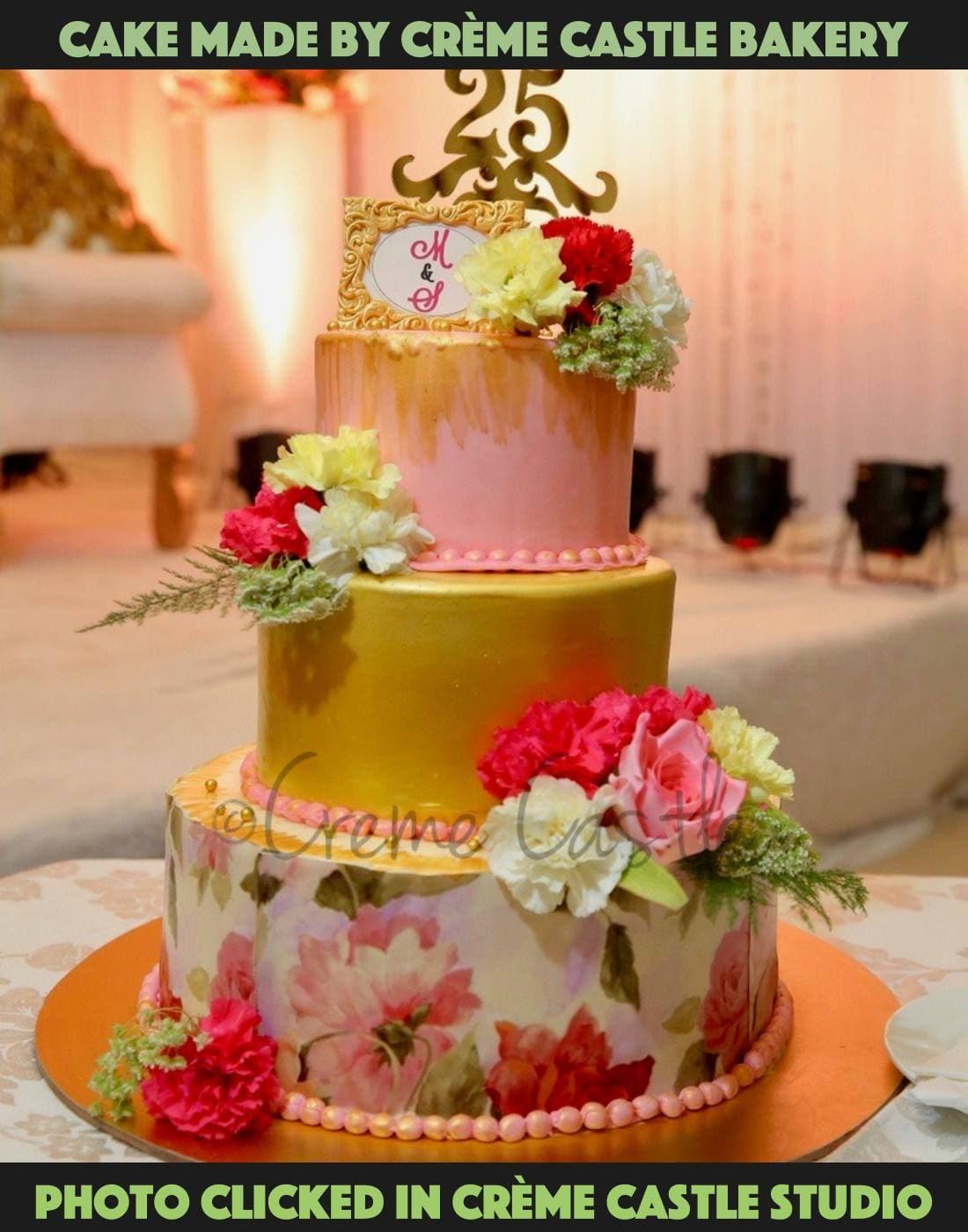 Floral 3 Tier Cake. Wedding Cake. Engagement Cake. Noida Gurgaon