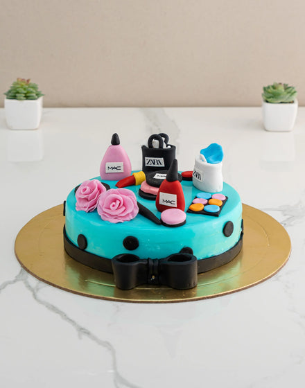 Blue Fashionista Birthday Cake