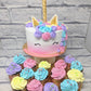 Unicorn Theme Cake - Creme Castle