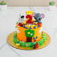 Orange Jungle Animals Cake. Kids Cake Designs . Noida & Gurgaon