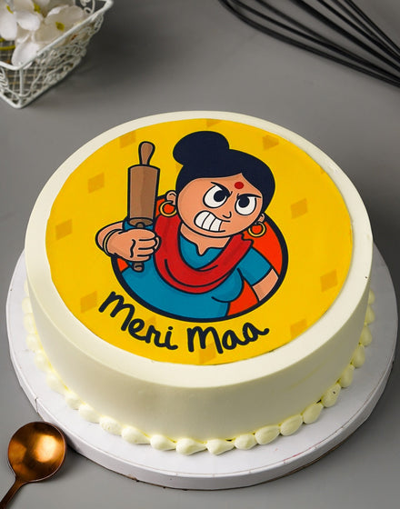 Meri Maa Photo Cake Creme Castle