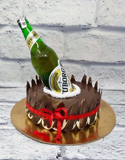 Beer Bottle  Chocolate Cake - Creme Castle