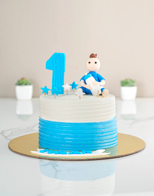 1st Birthday Cake for Baby Boy | Creme castle