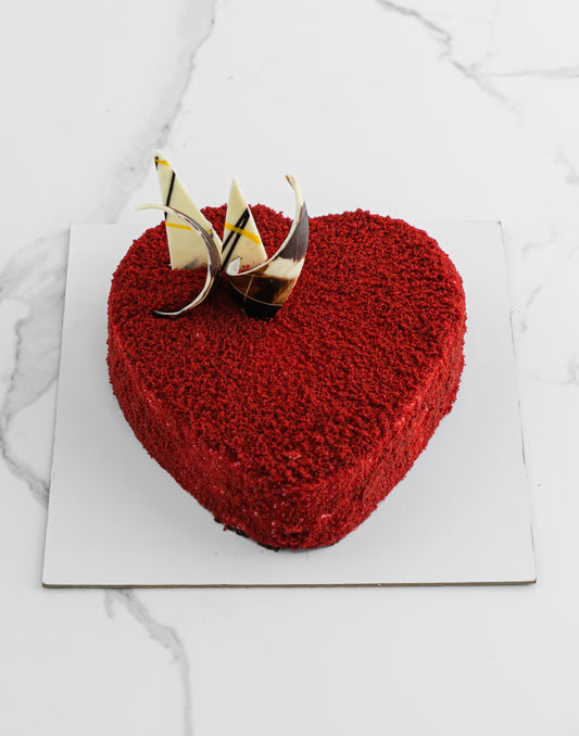 Heart Shaped Red Velvet Cake Creme Castle