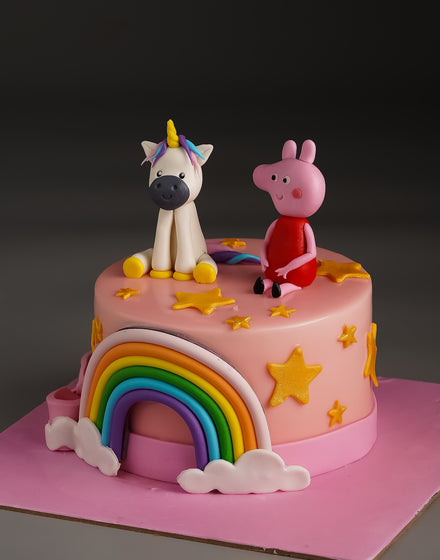 Peppa and Unicorn Cake