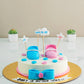 Baby Shower Cake. Pink Blue Shoes. Noida & Gurgaon