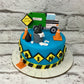 Construction theme cake in Blue by Creme Castle