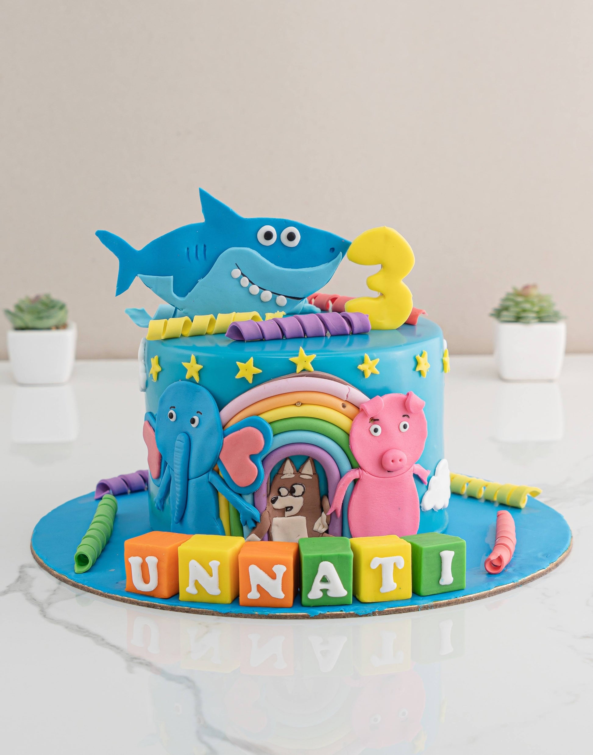 Baby Shark Laughing Cake. Underwater Theme Cake. Noida & Gurgaon