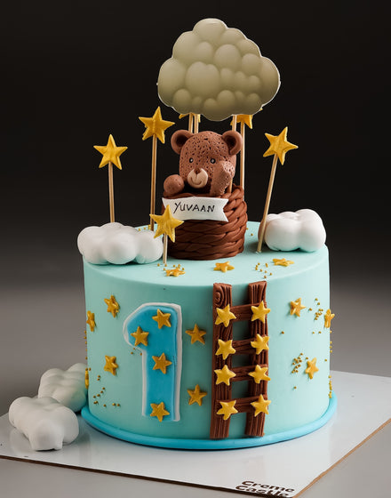 Teddy in Balloon Design Cake
