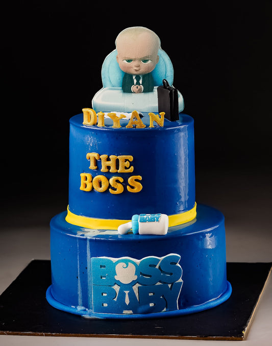 Boss Baby Blue Design Cake - Creme Castle