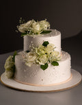 White Rose Tier Design Cake