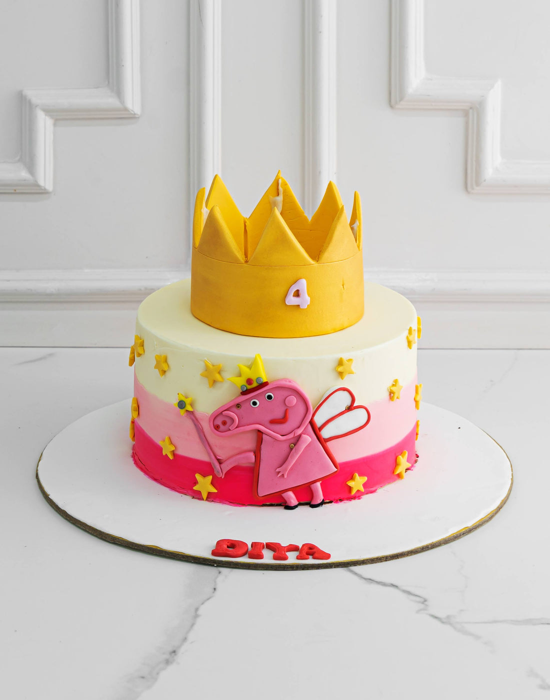 Peppa Crown Design Cake - Creme Castle