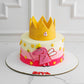 Peppa Crown Design Cake - Creme Castle