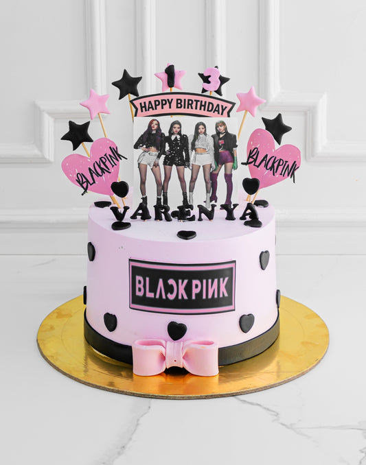 Blackpink Theme Cake in Pink by Creme Castle