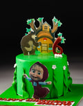 Masha Bear Green Design Cake