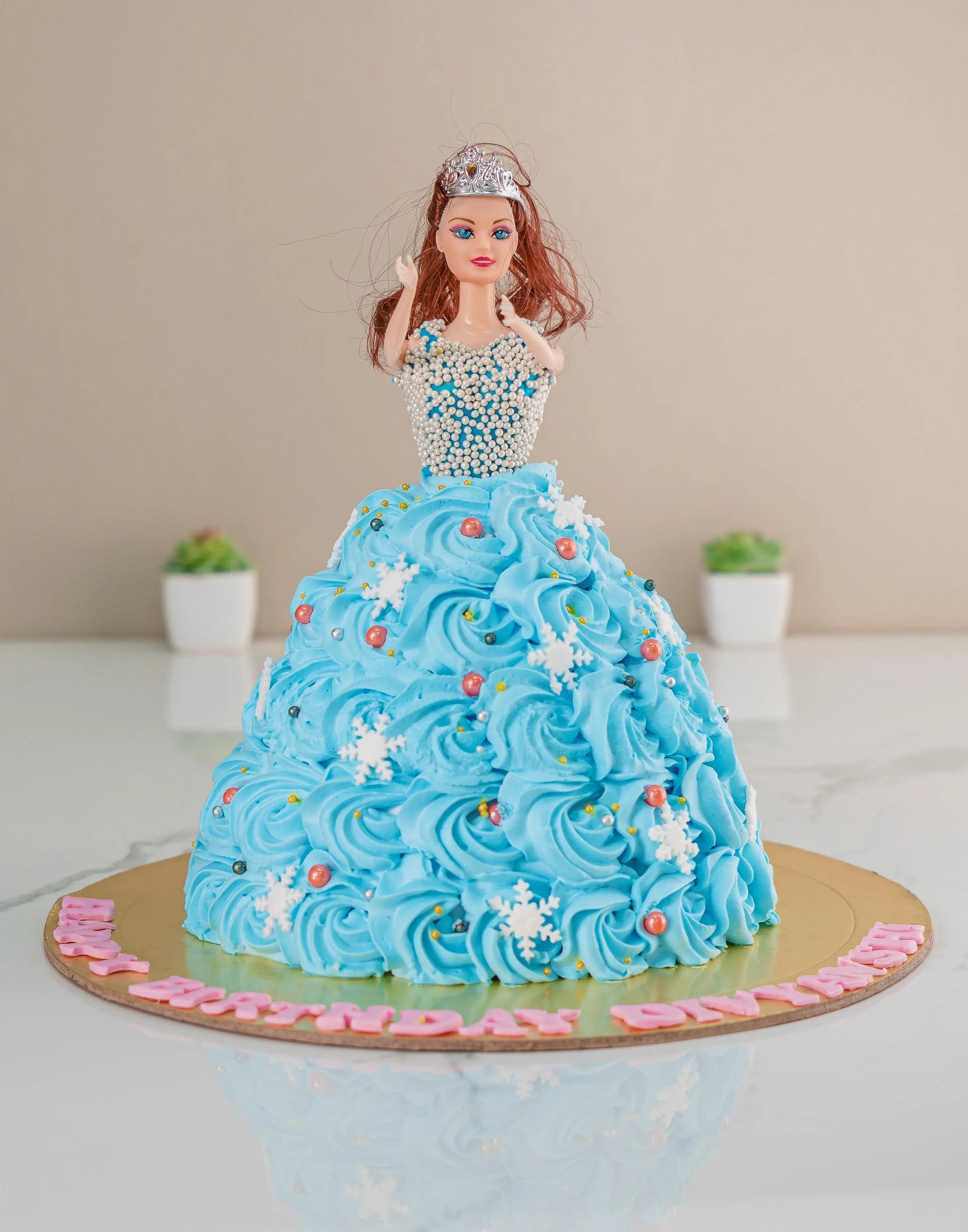 Blue Barbie Doll Cake