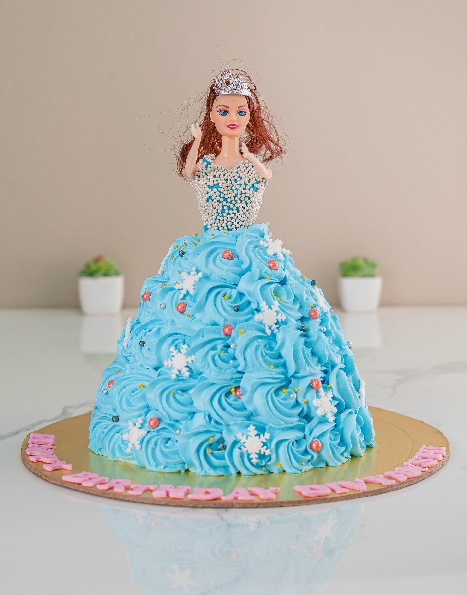 Blue Barbie Doll Cake - Creme Castle