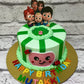 Cocomelon Theme Cake in Green by Creme Castle