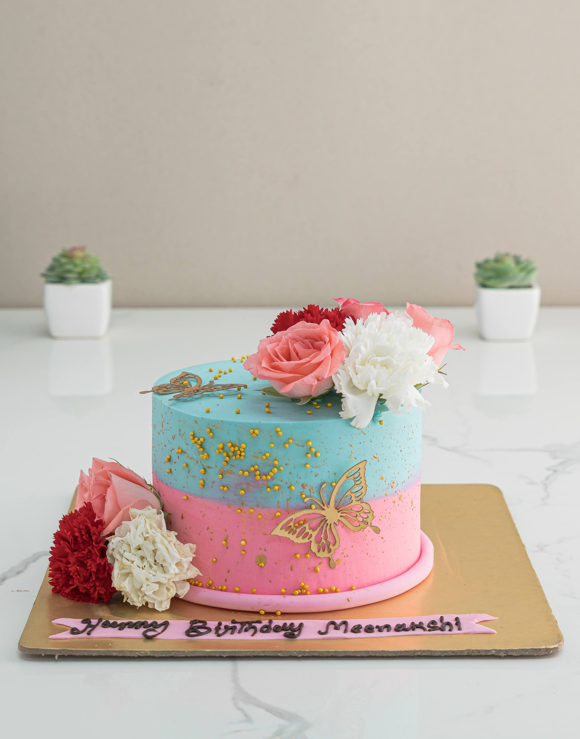 Pastel Floral Cake - Creme Castle