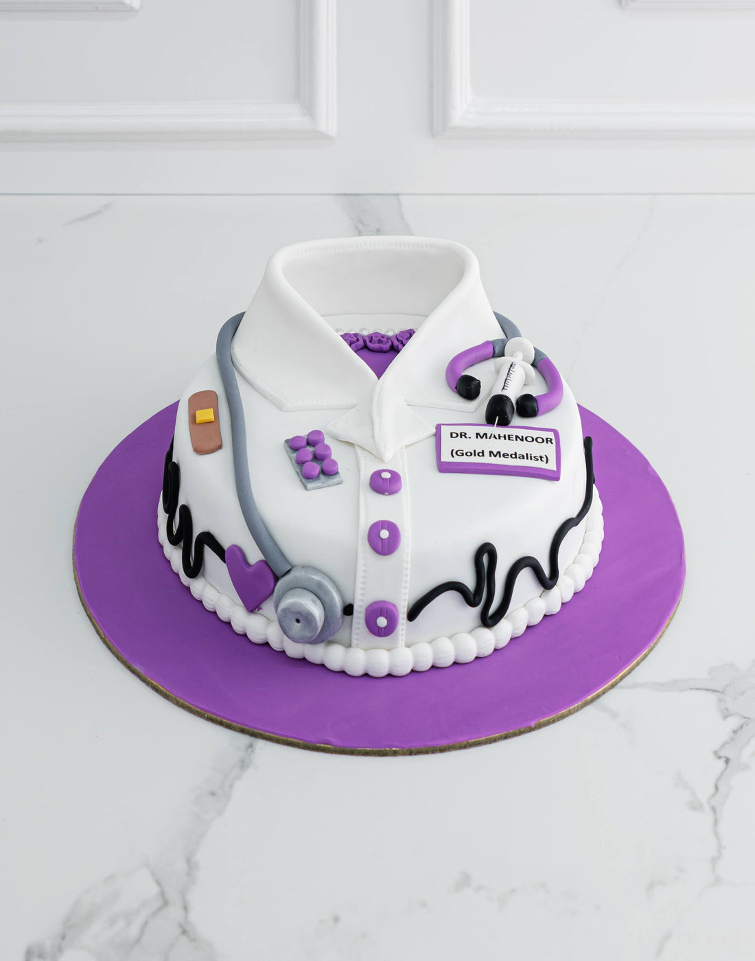 Doctor Theme Cake in Purple by Creme Castle