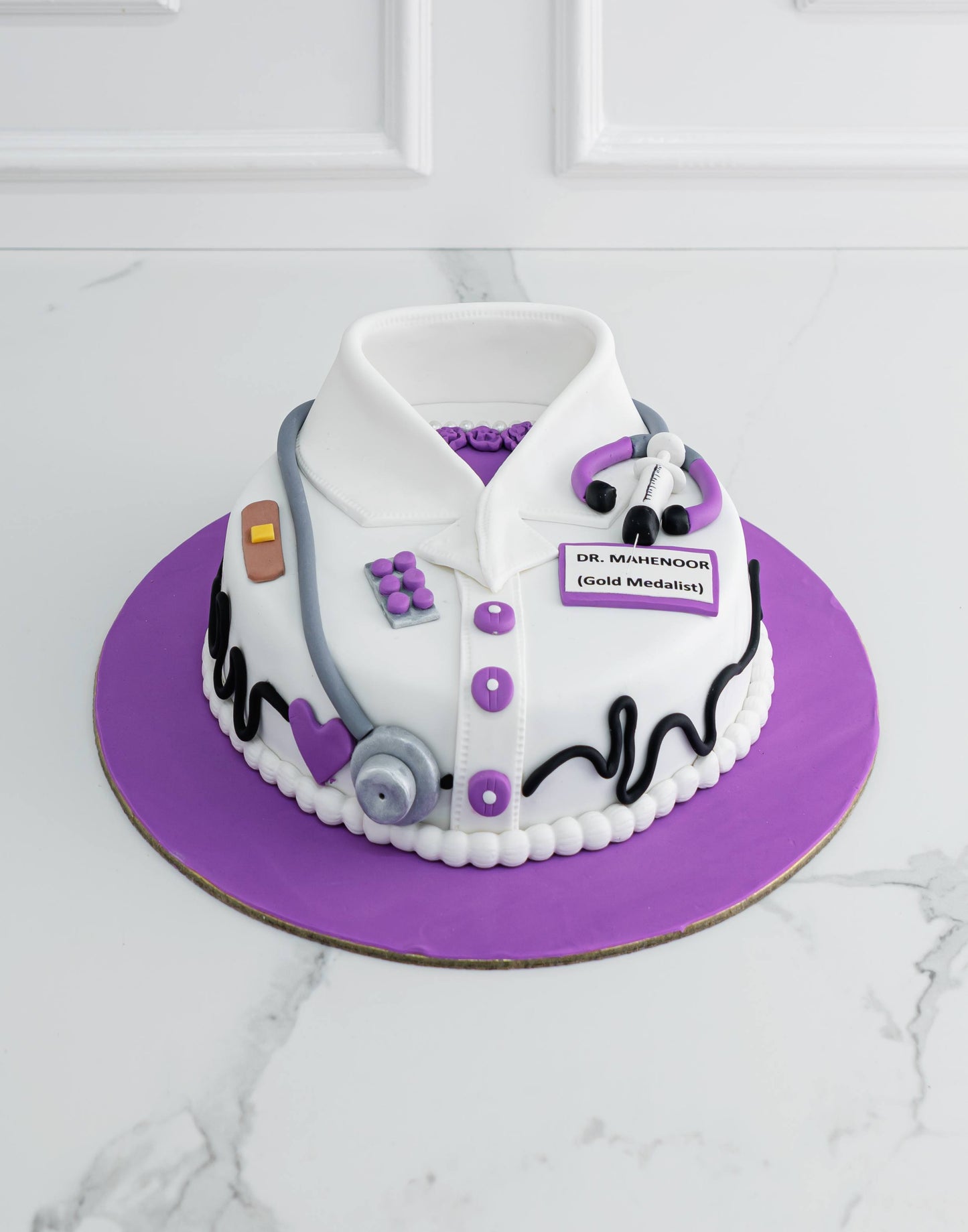 Doctor Theme Cake in Purple by Creme Castle