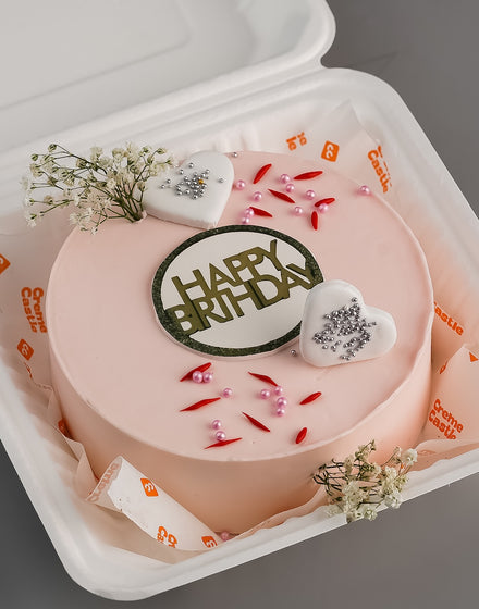 Silver Hearts Cake
