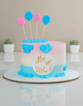 Blue Pink Balloons Cake