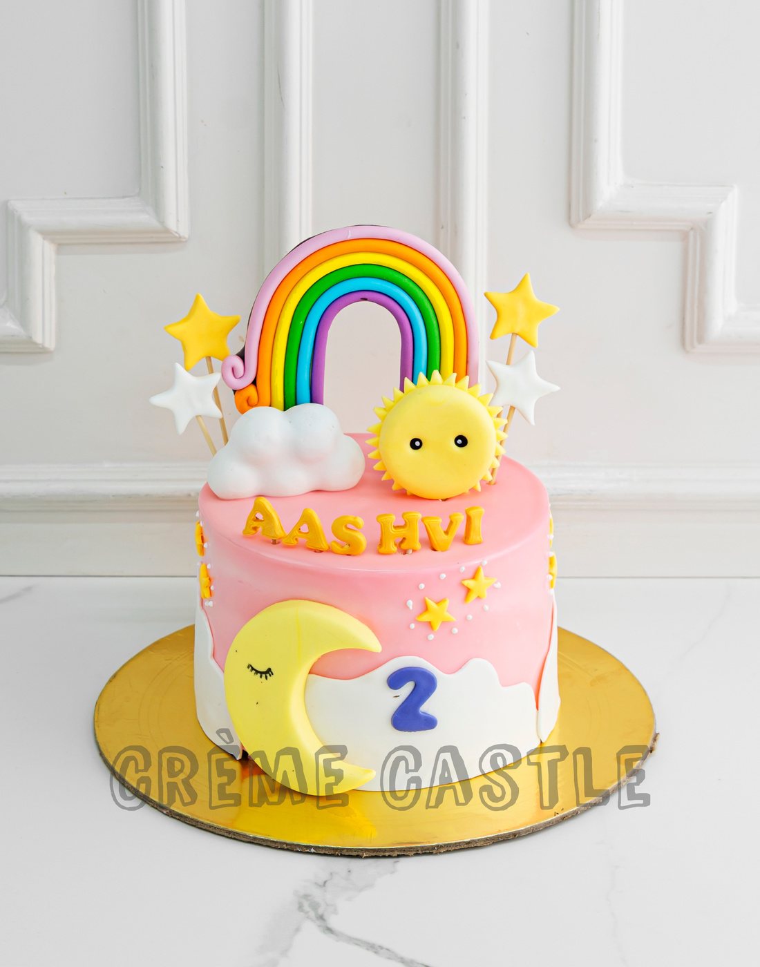 Rainbow and Sun Cake Creme Castle