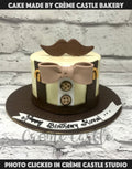 Gentleman in Brown Bow Cake