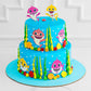 Baby Shark Double Tier Cake - Creme Castle