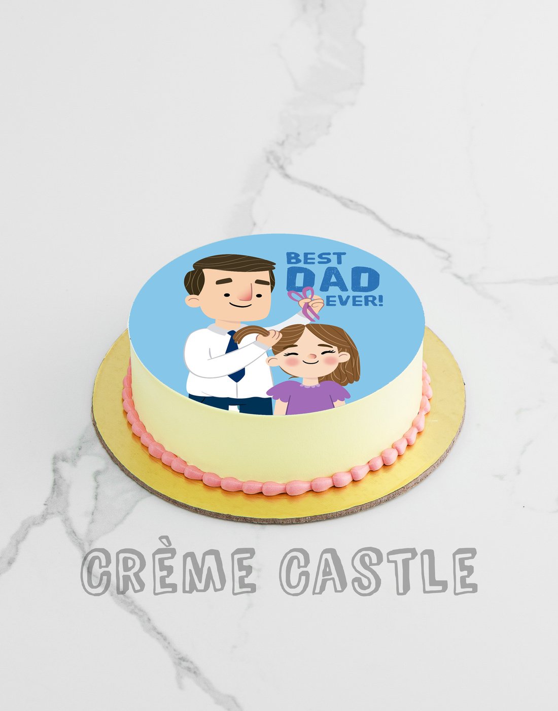 Fathers Day Daughter Cake Creme Castle