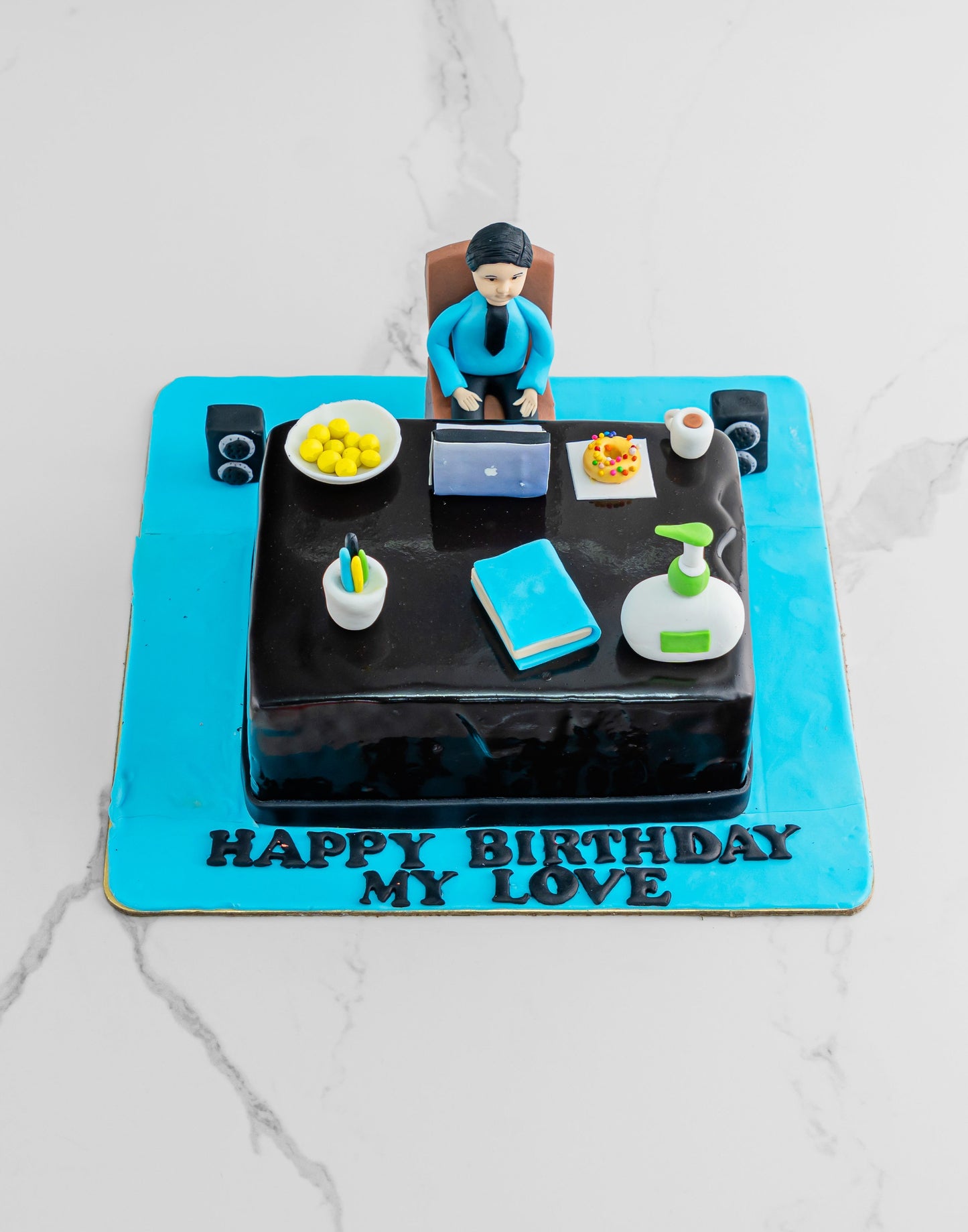 Boss Theme Cake with Laptop by Creme Castle