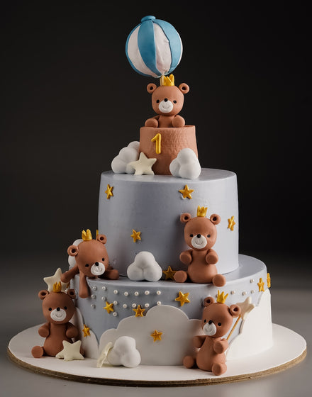 Pastel Teddy Tier Cake
