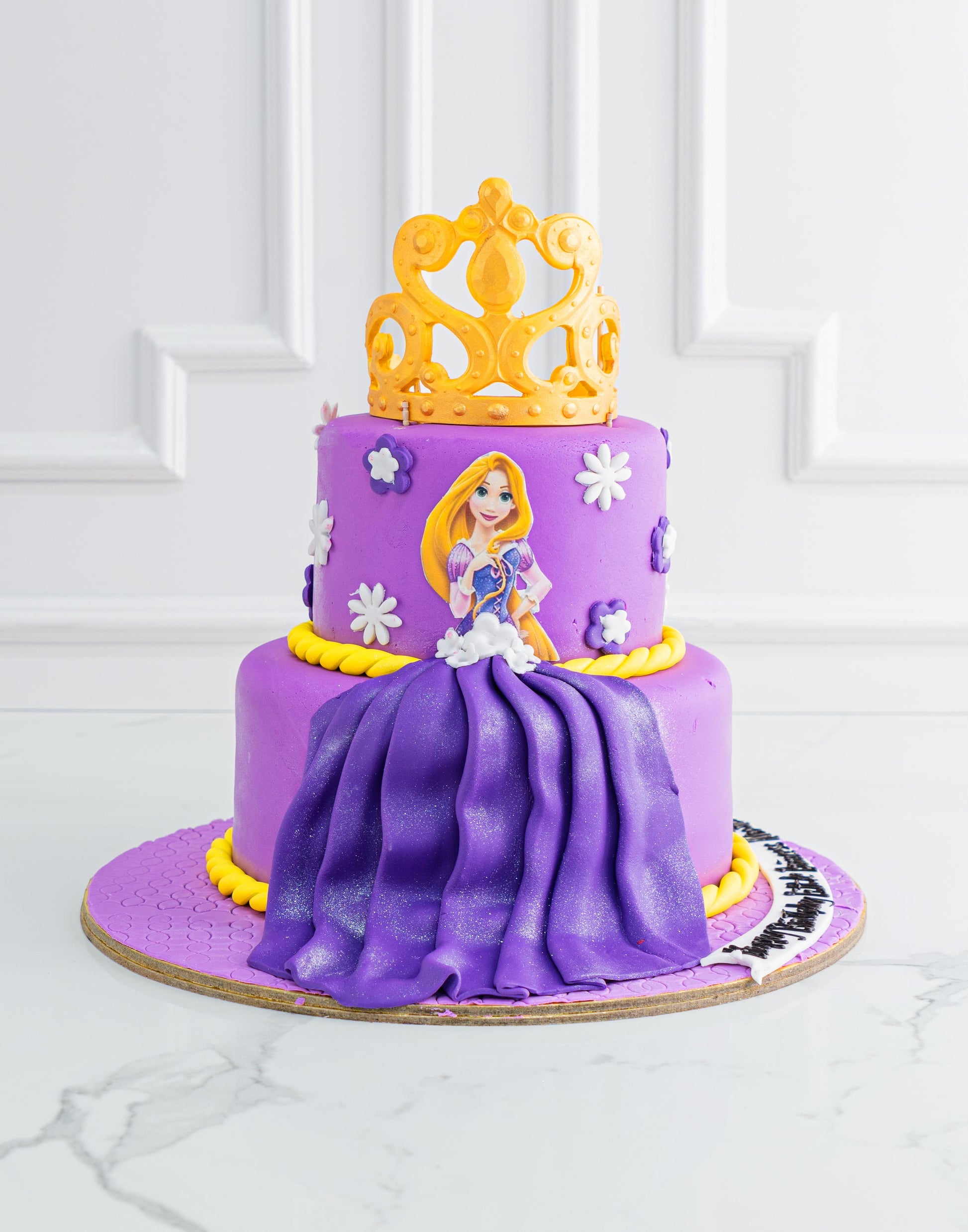 2 Tier Rapunzel Cake - Creme Castle