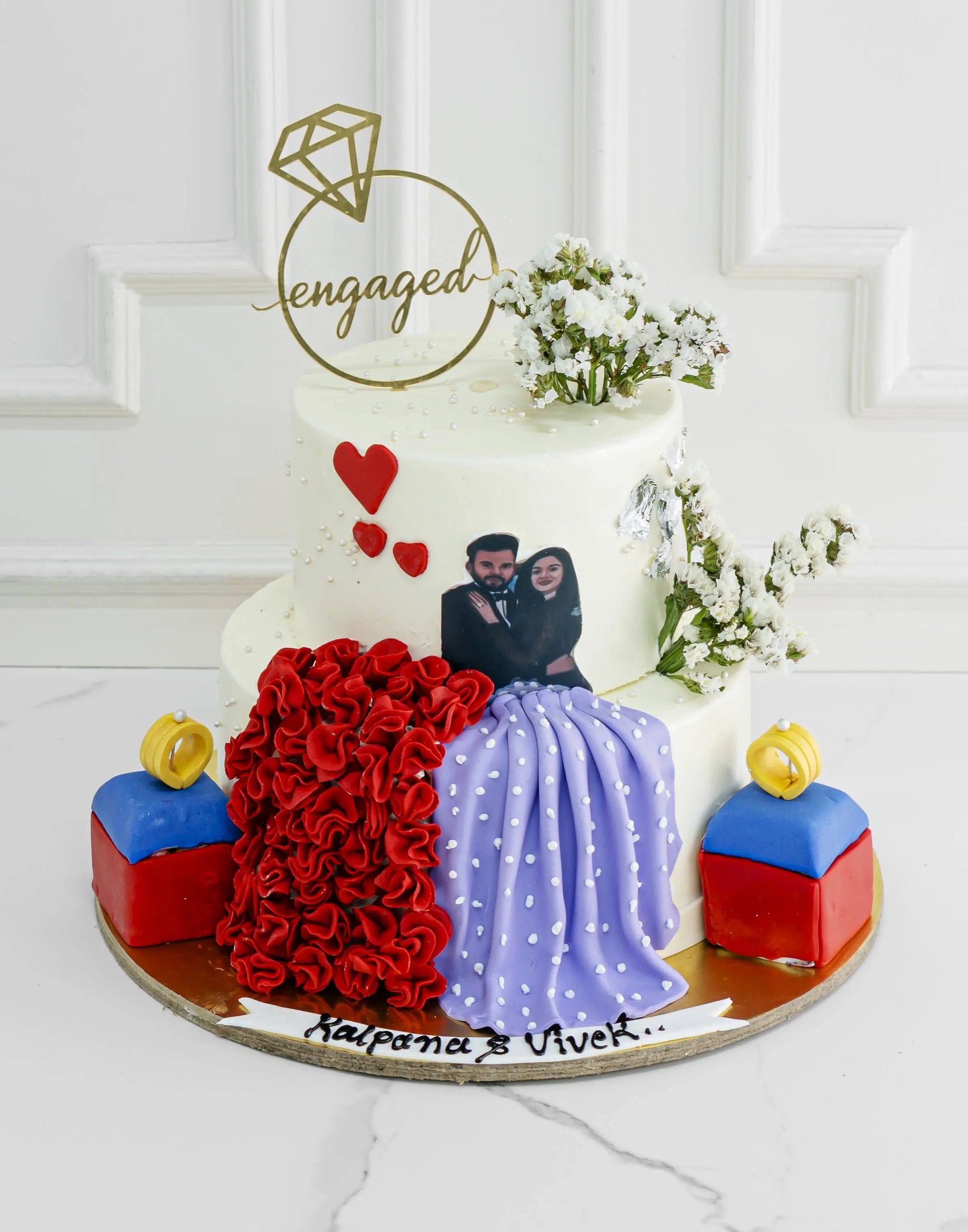 Couple Dress Wedding Cake - Creme Castle Couple Dress Wedding Cake - Creme Castle