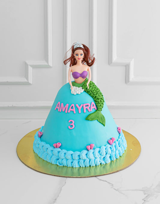 Mermaid Shape Cake- Creme Castle