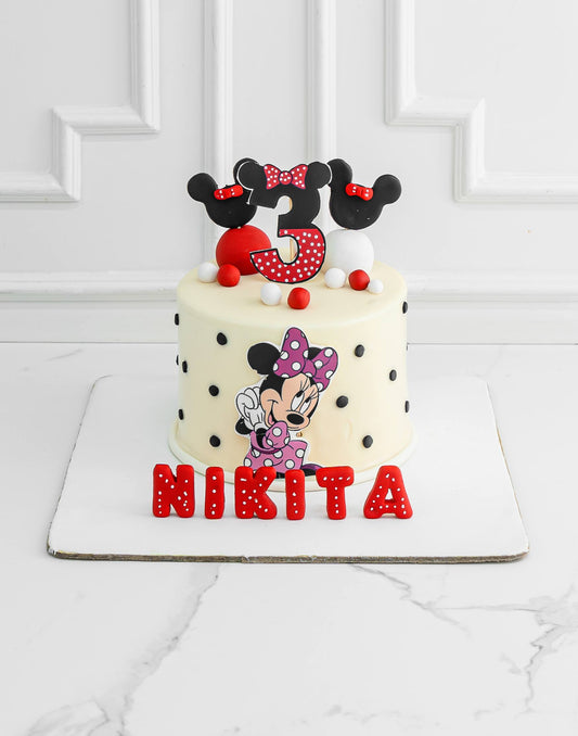 Minnie Mouse Ears Cake - Creme Castle