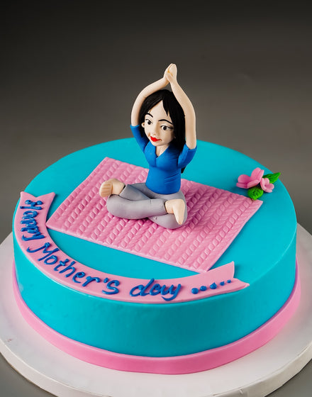 Special Yoga Theme Cake for Mother's Day