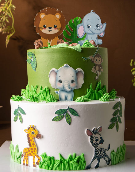 Jungle 2 Tier Cake - Creme Castle