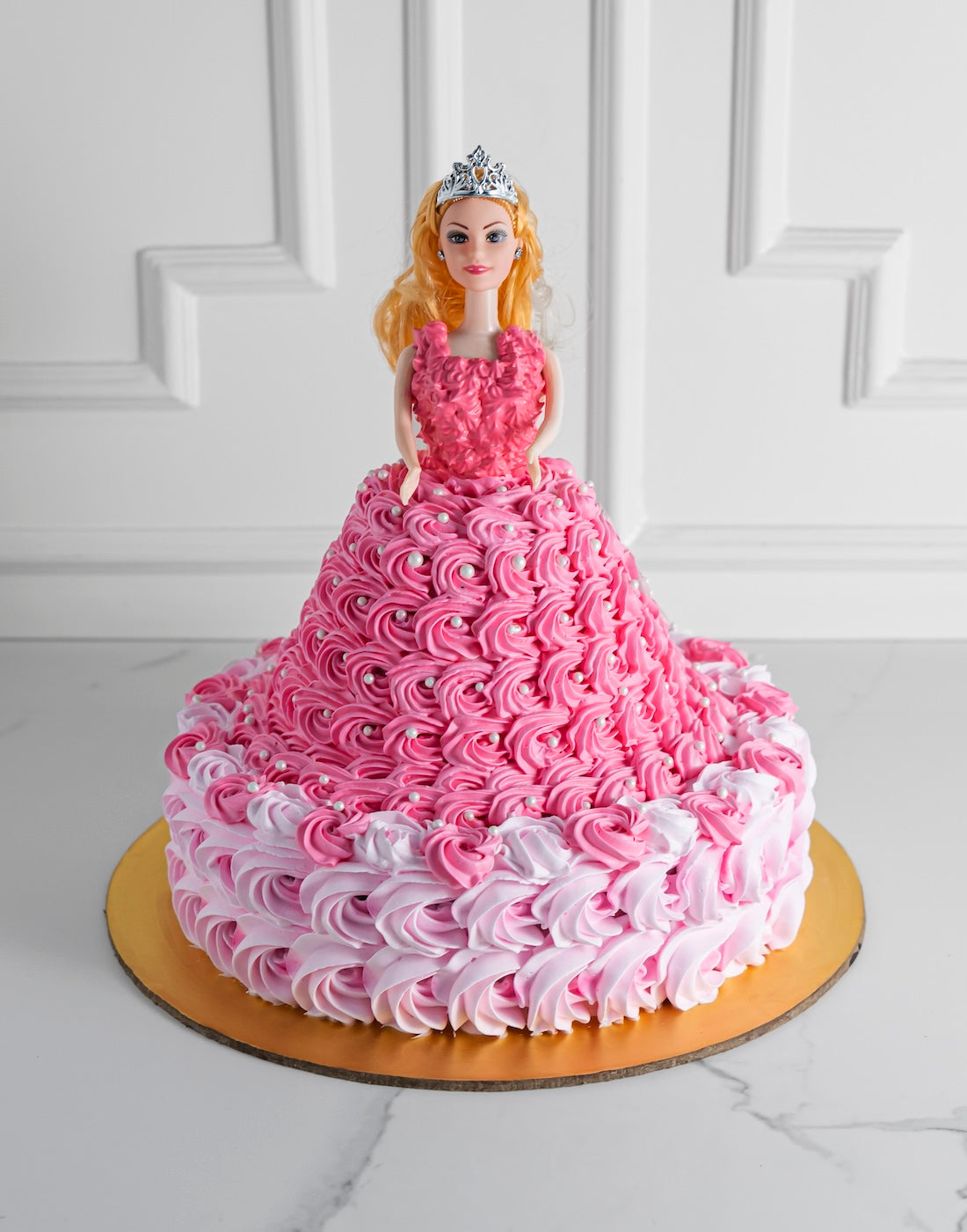 Barbie Pink Floral Cake