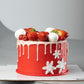 Strawberry Drip Theme Cake