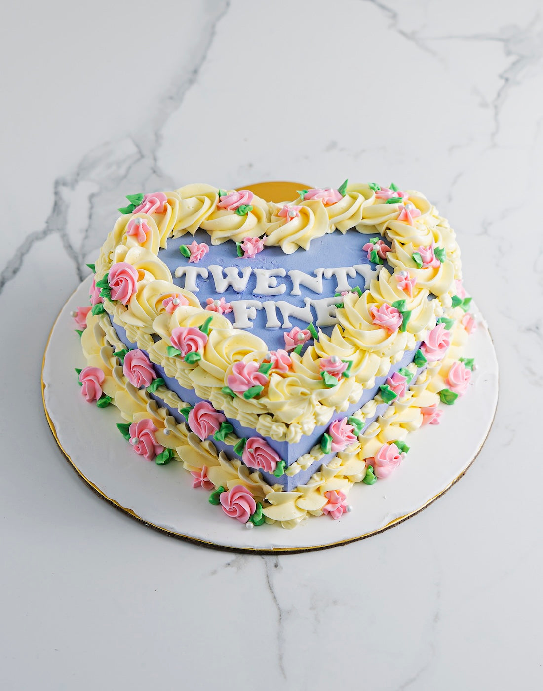 Vintage Floral Heart Cake