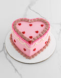 Pink Heart Anniversary Cake