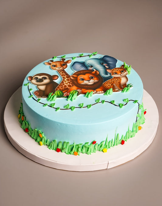 Jungle theme photo cake