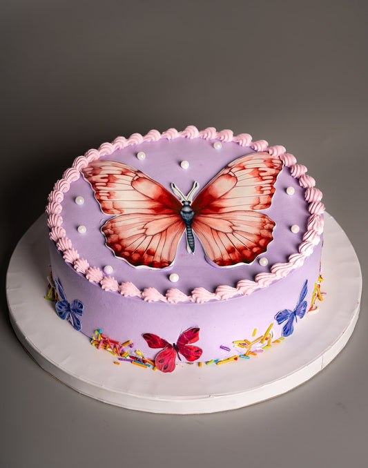 Butterfly theme photo cake