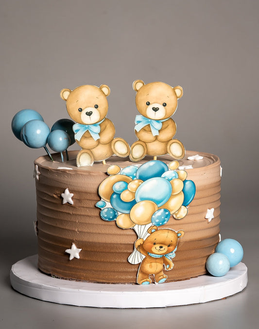 Teddy Bear Birthday Cake for Kids  - Creme Castle