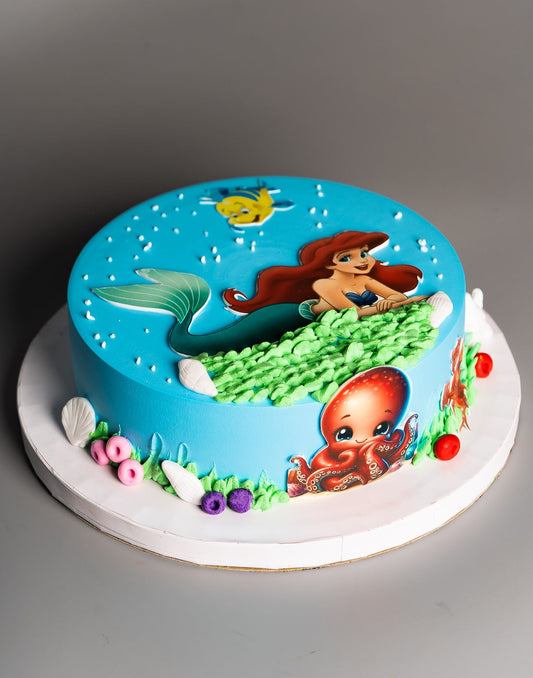 Mermaid theme photo cake