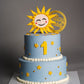 Sun theme two tier cake