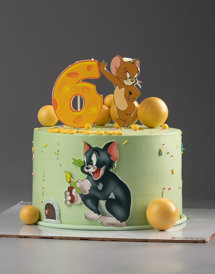 Tom Jerry Green Cake